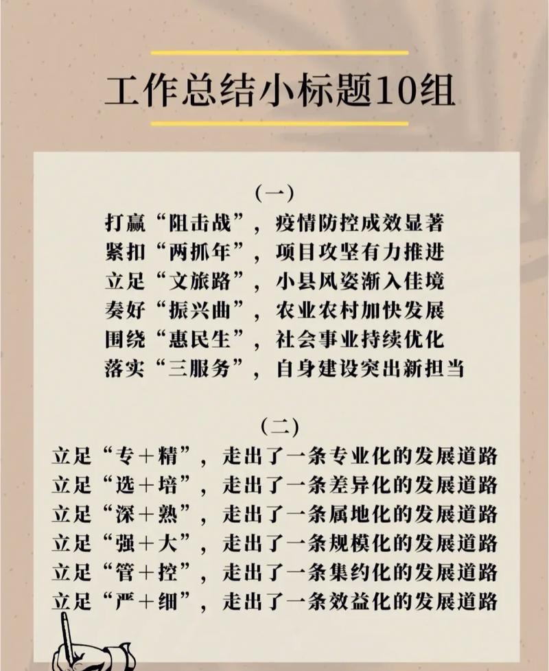 总结材料的小标题怎么写。超全攻略来了