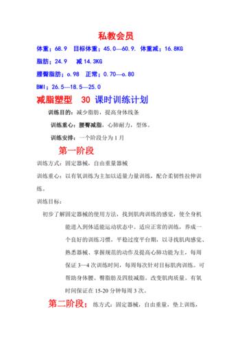私人教练训练计划方案怎么写呢。