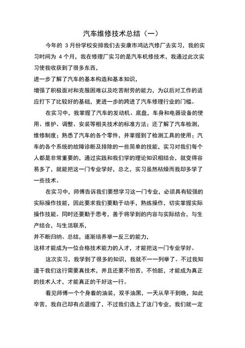 技术维修后的总结与展望