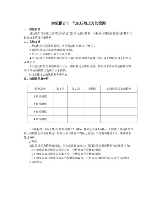 气缸原理与维修实训报告介绍