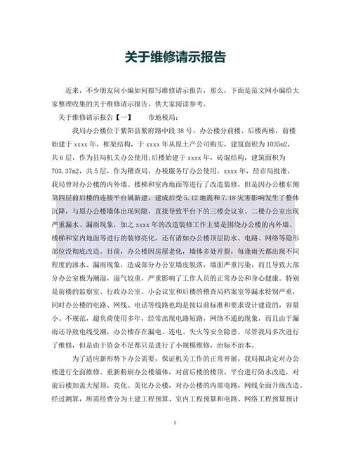 设备维修申请报告引发的思考与展望